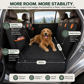 Baskine Dog Backseat Extender – Hard Bottom Car Seat Cover