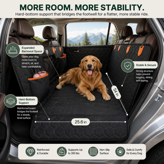 Baskine Dog Backseat Extender – Hard Bottom Car Seat Cover
