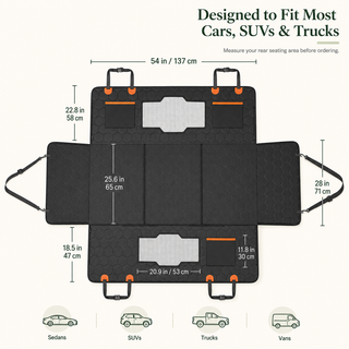 Baskine Dog Backseat Extender – Hard Bottom Car Seat Cover